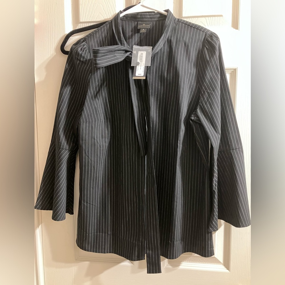 Black white striped blouse